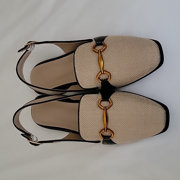 Slingback flat sandals, never worn. - Picture 1 of 6